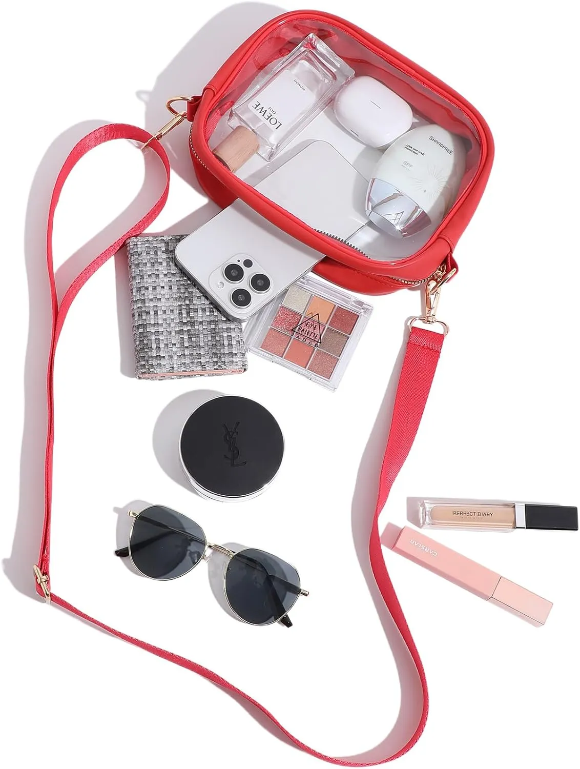 Clear Bag for Stadium Events, Clear Purse for Women Stadium Approved Crossbody, Concert Bag with Adjustable Strap