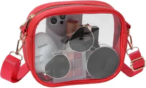 Clear Bag for Stadium Events, Clear Purse for Women Stadium Approved Crossbody, Concert Bag with Adjustable Strap