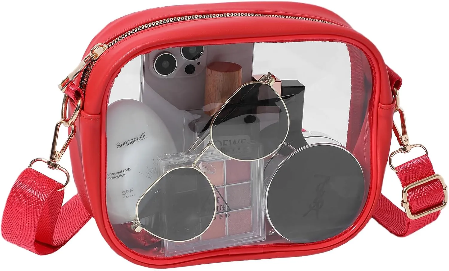 Clear Bag for Stadium Events, Clear Purse for Women Stadium Approved Crossbody, Concert Bag with Adjustable Strap