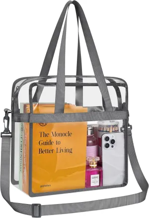 Clear Bag for Stadium Events—Clear Bag Tote Bag with Adjustable Straps for Work Travel Concerts