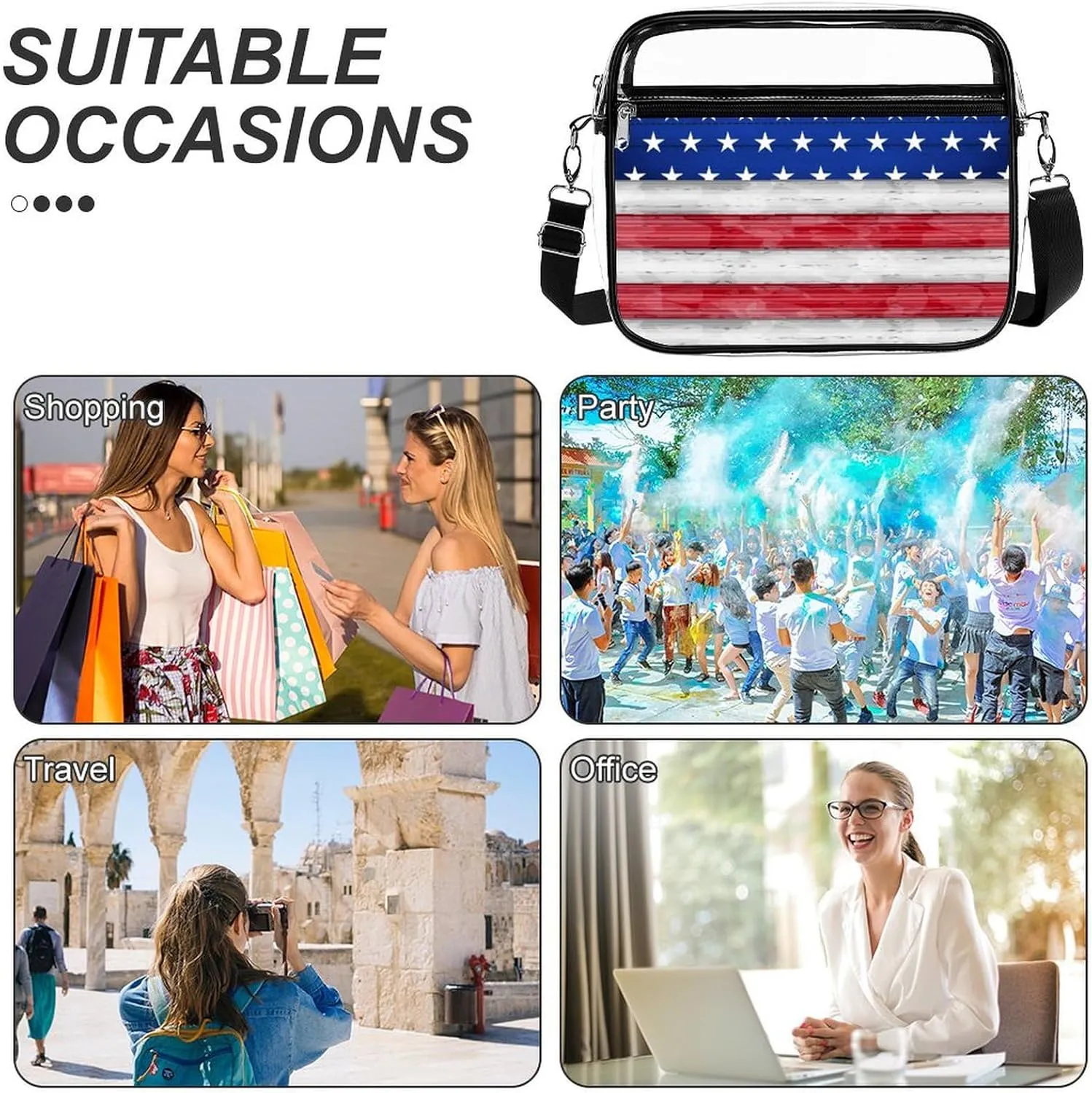 Clear Bag Stadium Approved, Women Clear Crossbody Purse Bag, Clear Stadium Bags for Sporting Events, Concerts