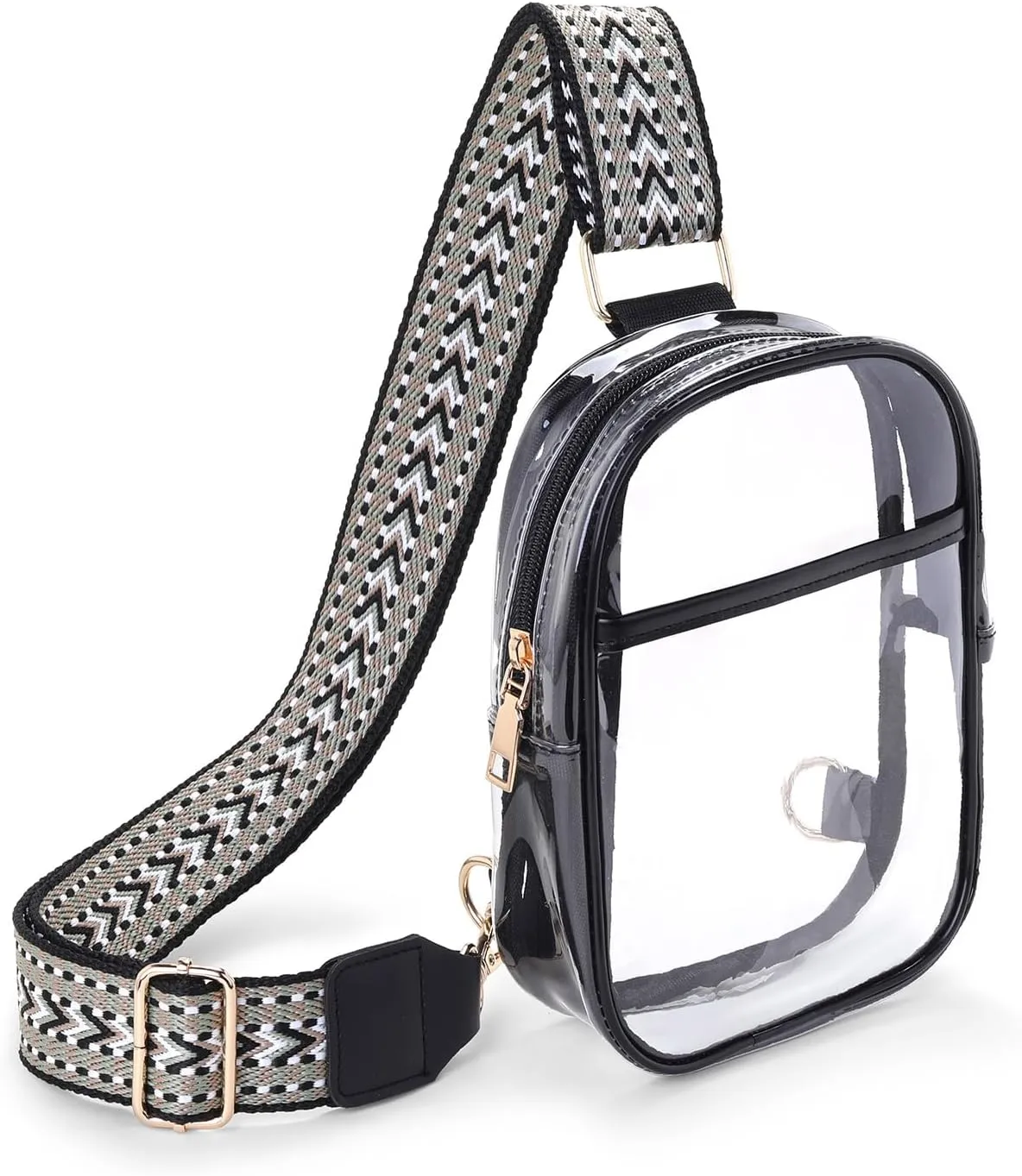 Clear Crossbody Bag for Stadium Events, Stadium Approved Clear Sling Bags for Game Day, Concerts