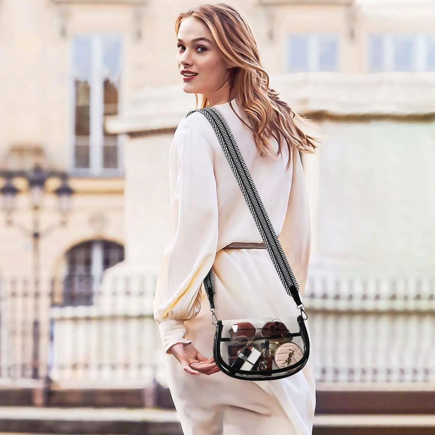 Clear Crossbody Bag Stadium Approved for Women，clear Bags for Stadium Events,clear Purse for Concerts