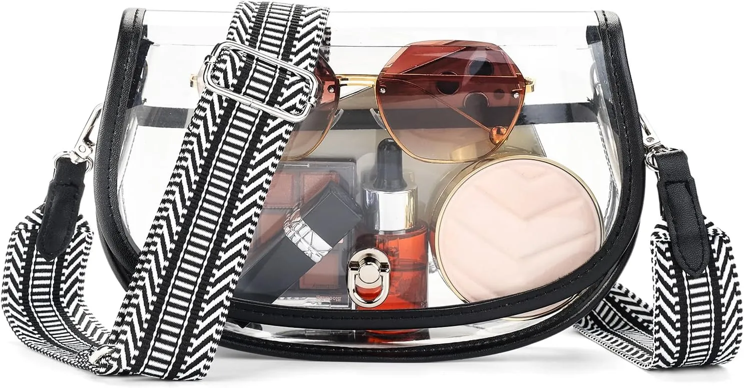 Clear Crossbody Bag Stadium Approved for Women，clear Bags for Stadium Events,clear Purse for Concerts