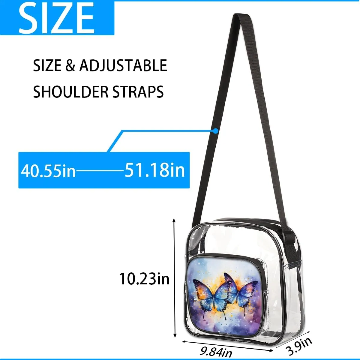 Clear Crossbody Purse Bag Clear Messenger Shoulder Bags See Through Transparent Purse