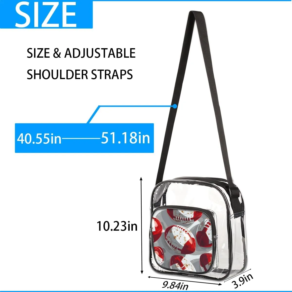 Clear Crossbody Purse Bag Clear Messenger Shoulder Bags See Through Transparent Purse