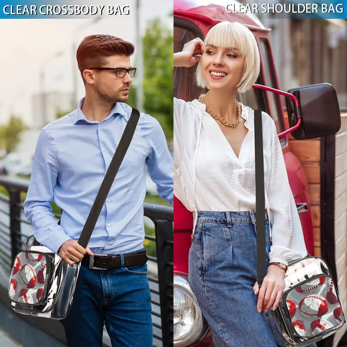 Clear Crossbody Purse Bag Clear Messenger Shoulder Bags See Through Transparent Purse