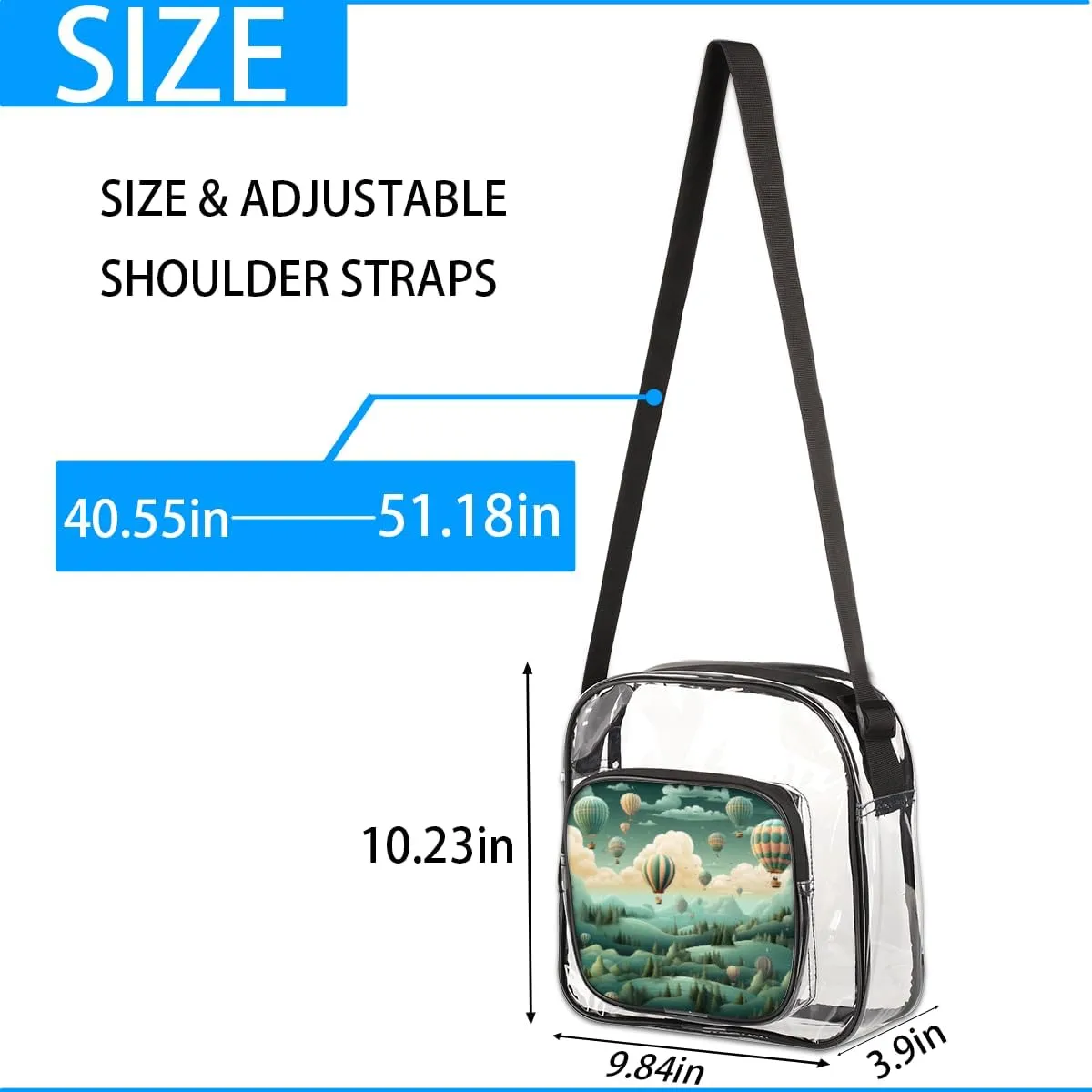 Clear Crossbody Purse Bag Clear Messenger Shoulder Bags See Through Transparent Purse
