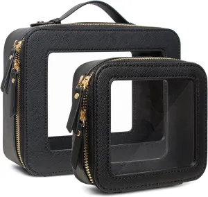 Clear Makeup Bag, Small Makeup Bag TSA Approved Toiletry Bag Cosmetic Travel Bag Cute Makeup Bag Organizer Makeup Case Pouch Car Essentials for Women Men