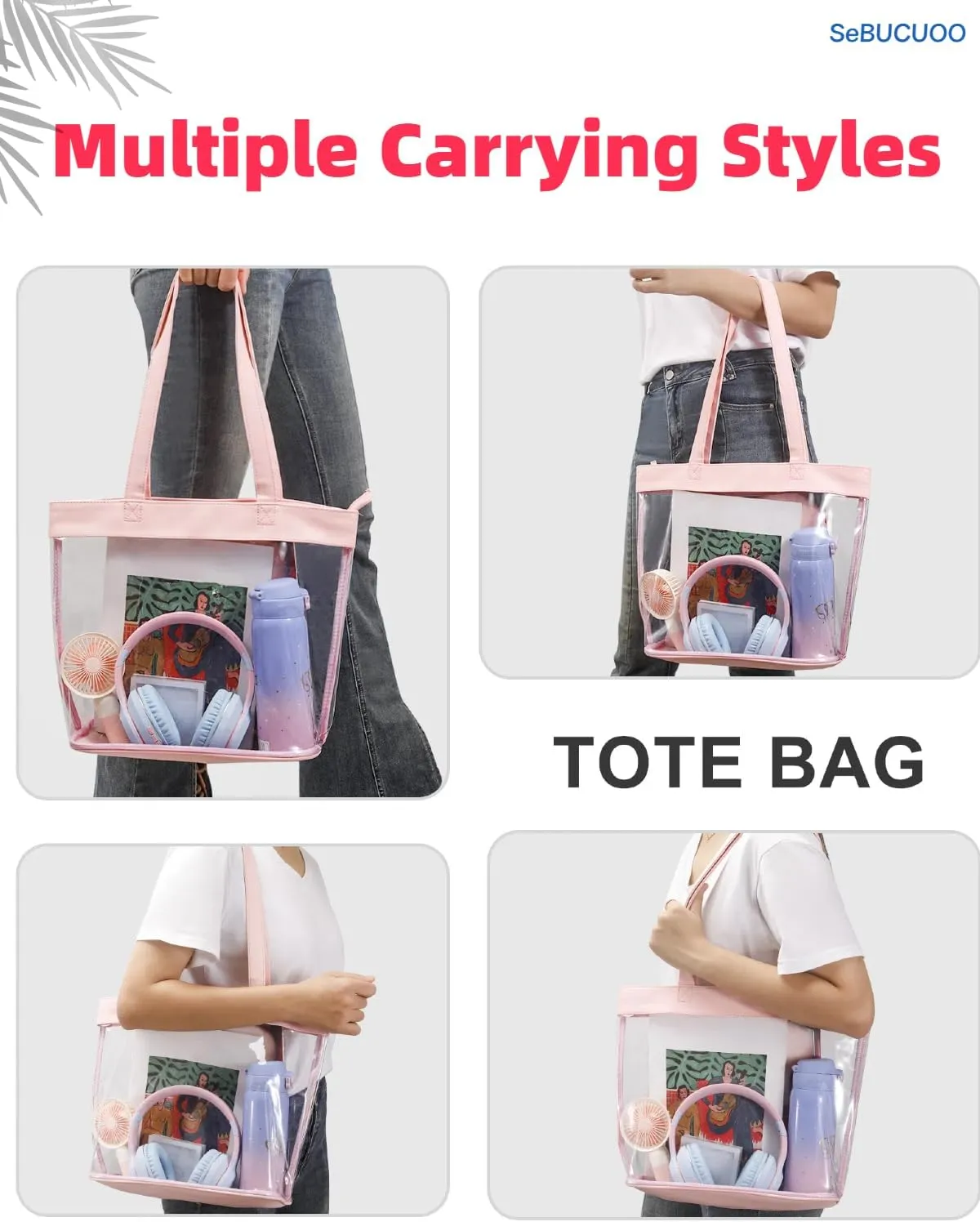 Clear Tote Bag Stadium Approved 12x6x12 12x12x6 Clear Bag for Stadium Events 12 x6 x12 Transparent Purse 12 x 6 x 12