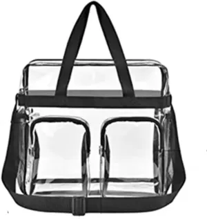 Clear Tote Bags Stadium Approved, 12×12×6 Heavy Duty Travel Bags, Large Sports Shoulder Pack for Work,Competition,School