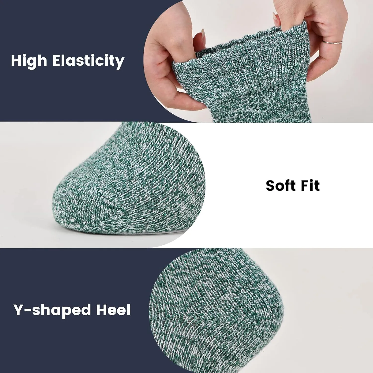 Clothirily Wool Socks, Thick Soft Wool Socks for Women, Vintage Warm Womens Sock, Winter Warm Boot Sock for Women Men