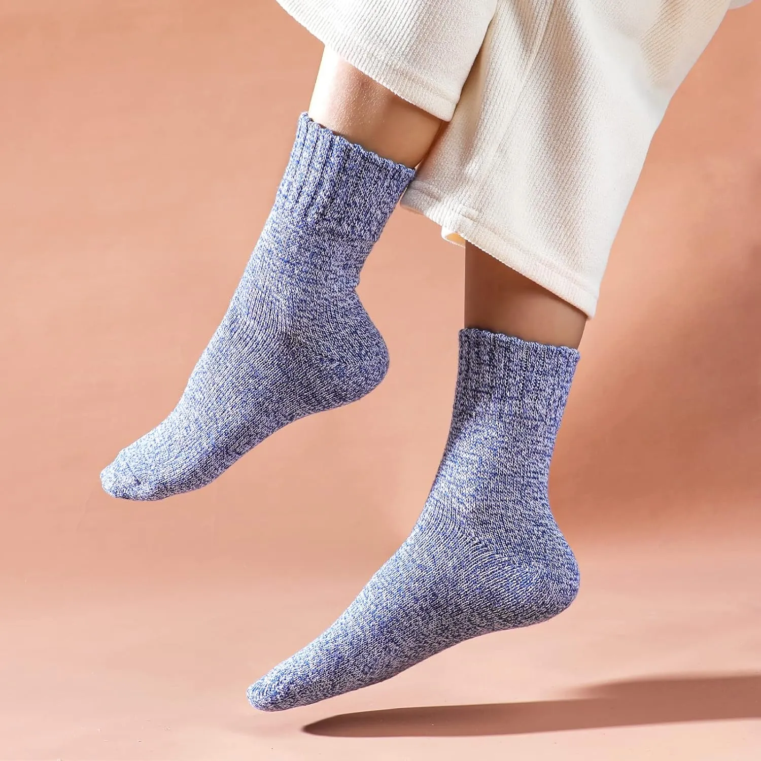 Clothirily Wool Socks, Thick Soft Wool Socks for Women, Vintage Warm Womens Sock, Winter Warm Boot Sock for Women Men