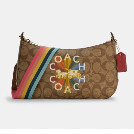 Coach Jes Baguette In Signature Canvas Crossbody Bag