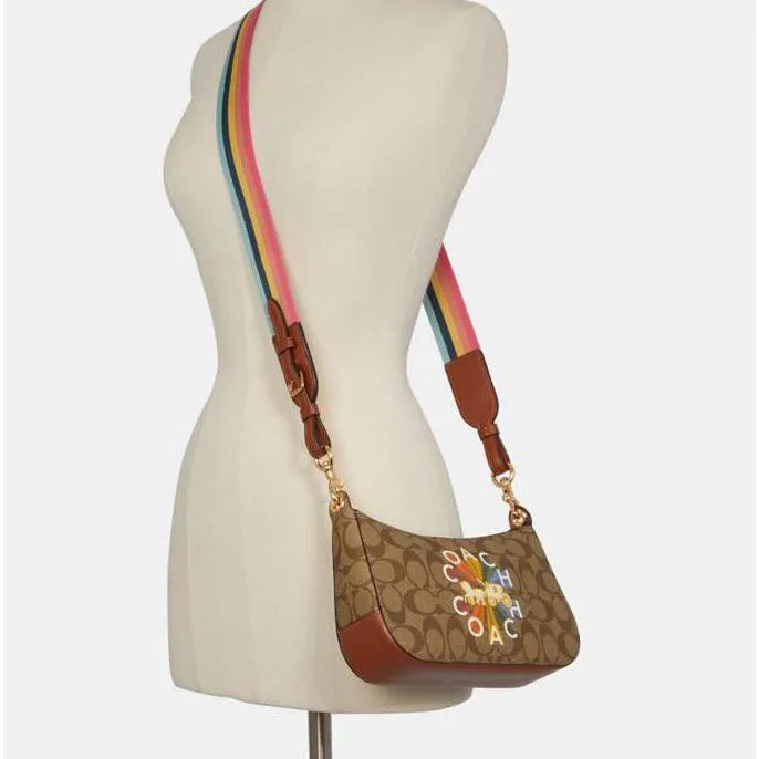 Coach Jes Baguette In Signature Canvas Crossbody Bag