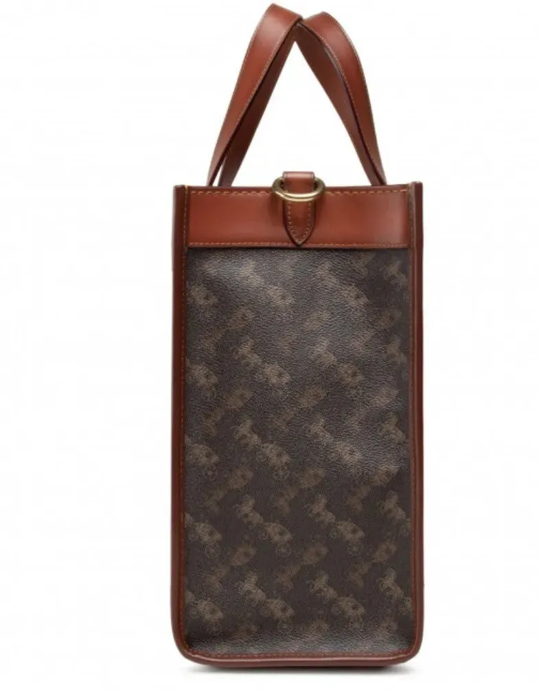 COACH SIGNATURE COATED CANVAS FIELD CARRIAGE TOTE BAG