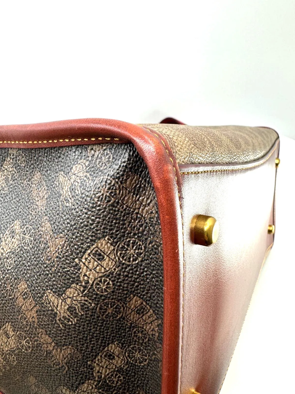 COACH SIGNATURE COATED CANVAS FIELD CARRIAGE TOTE BAG