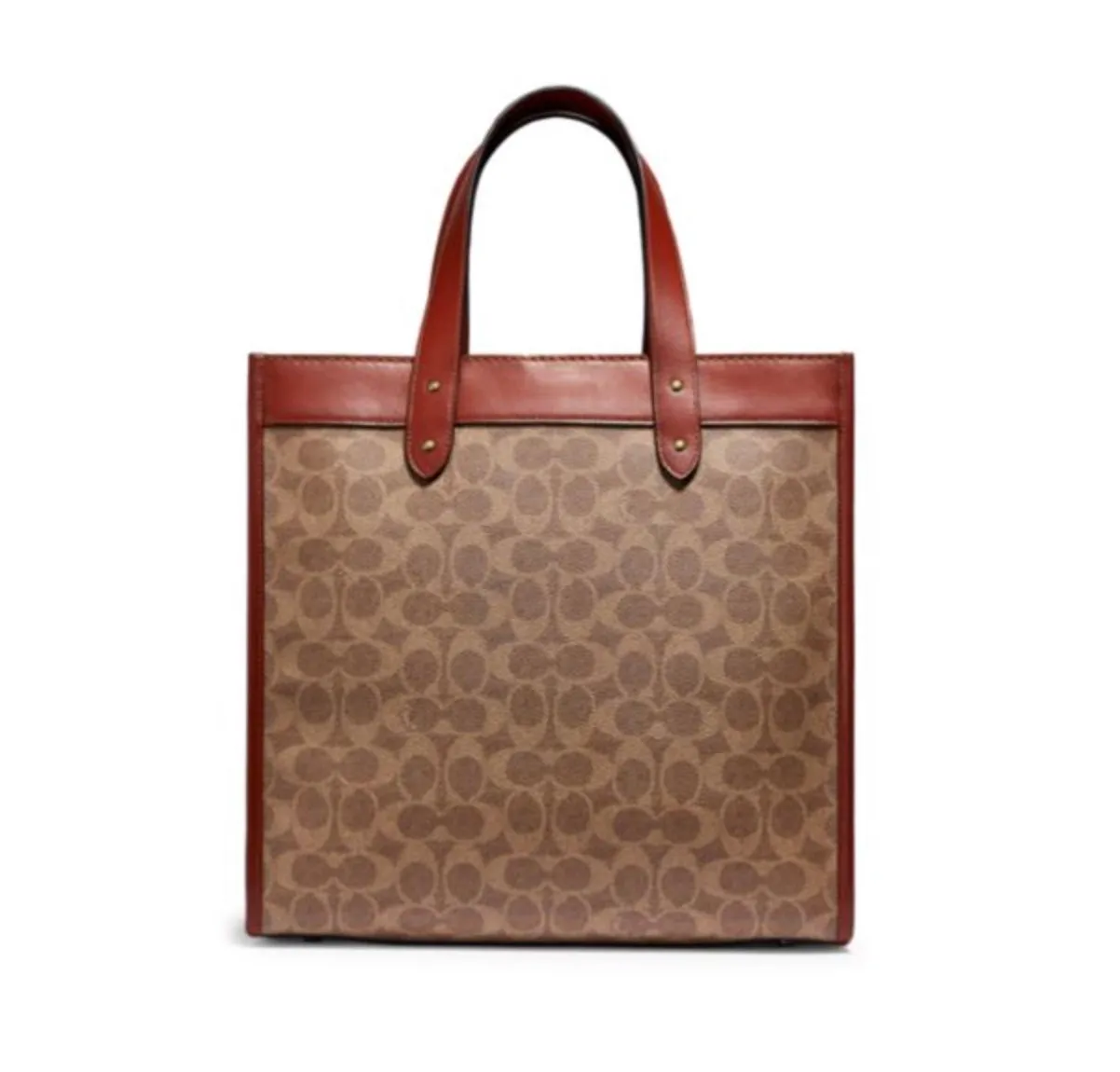 COACH SIGNATURE COATED CANVAS FIELD CARRIAGE TOTE BAG