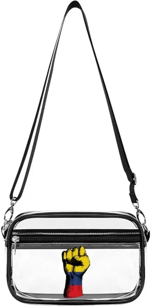 Colombian Flag Nation Spirit Clear Purse Stadium Crossbody Bags for Women and Men Adjustable Shoulder Handbags