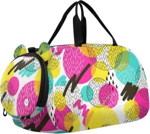 Colored Circle Duffel Bags for Boys Small Gym Bags for Teens Dance Bag for Girls