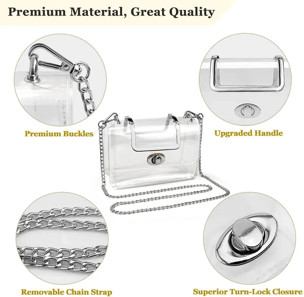 COROMAY Clear Purse for Women, Clear Bag for Stadium Events, Transparent Stadium Purse