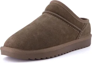 CUSHIONAIRE Women's Hilo 2 Premium Suede Slip-On House Slippers – Clog Slippers for Women, Memory Foam, Faux Shearling, Wide Widths Available