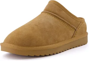 CUSHIONAIRE Women's Hilo 2 Premium Suede Slip-On House Slippers – Clog Slippers for Women, Memory Foam, Faux Shearling, Wide Widths Available