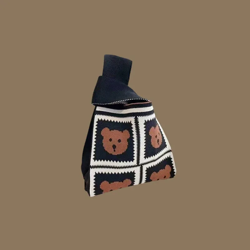🌟Cute & Colorful Mini Knit Bag 🎀 - Adorable Tote for Fun Adventures! 👜✨