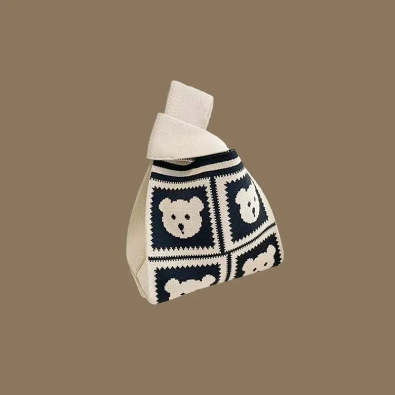 🌟Cute & Colorful Mini Knit Bag 🎀 - Adorable Tote for Fun Adventures! 👜✨