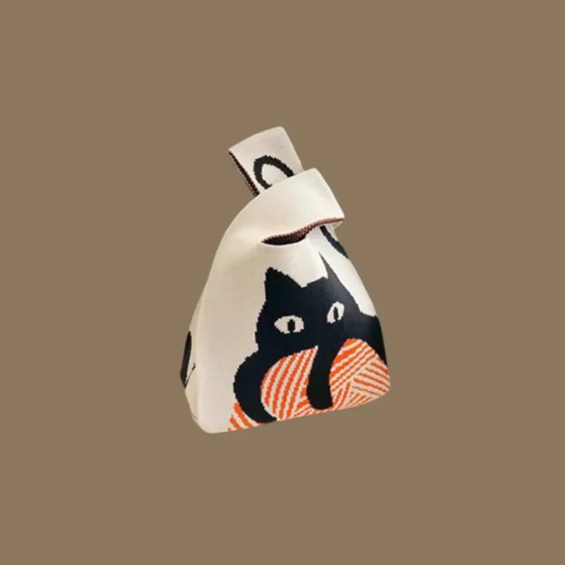 🌟Cute & Colorful Mini Knit Bag 🎀 - Adorable Tote for Fun Adventures! 👜✨