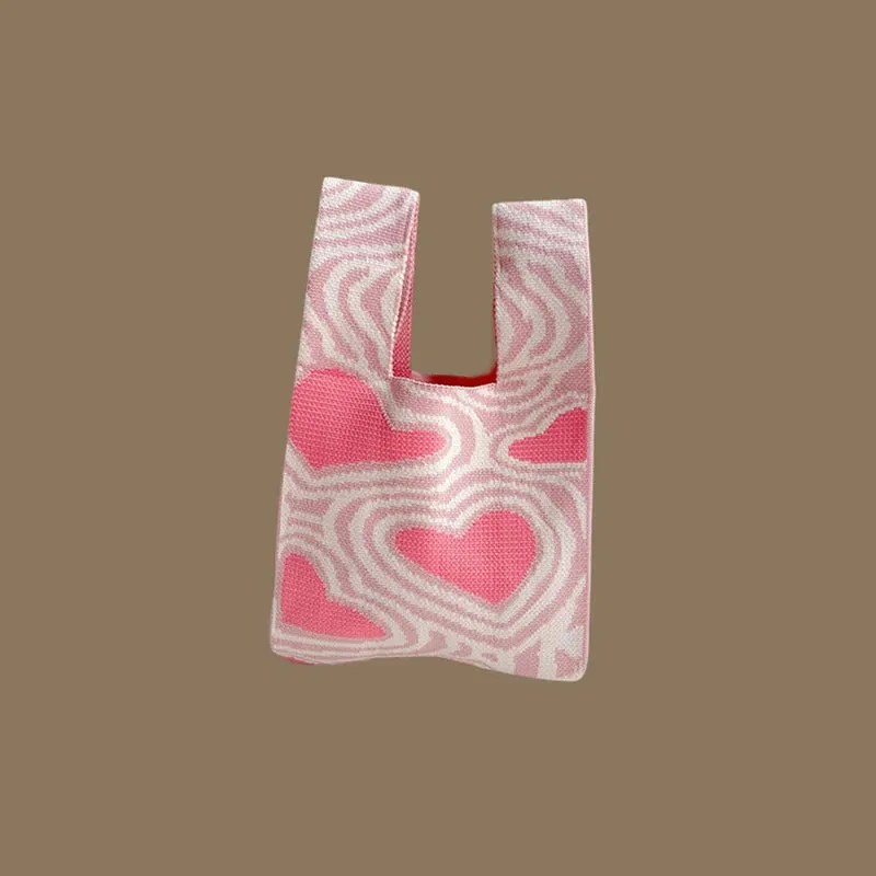 🌟Cute & Colorful Mini Knit Bag 🎀 - Adorable Tote for Fun Adventures! 👜✨