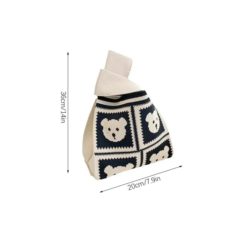 🌟Cute & Colorful Mini Knit Bag 🎀 - Adorable Tote for Fun Adventures! 👜✨