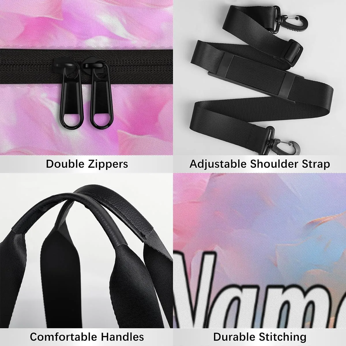 Cute Dance Bag Sport Duffel Gymnastics Sport Bags Custom Ballet Bag Overnight Weekender Bag Waterproof Pattern, Geometric Colorful Print