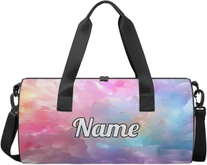 Cute Dance Bag Sport Duffel Gymnastics Sport Bags Custom Ballet Bag Overnight Weekender Bag Waterproof Pattern, Geometric Colorful Print