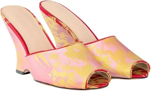 Cynthia Rowley Metallic Gold Foil Satin Wedge