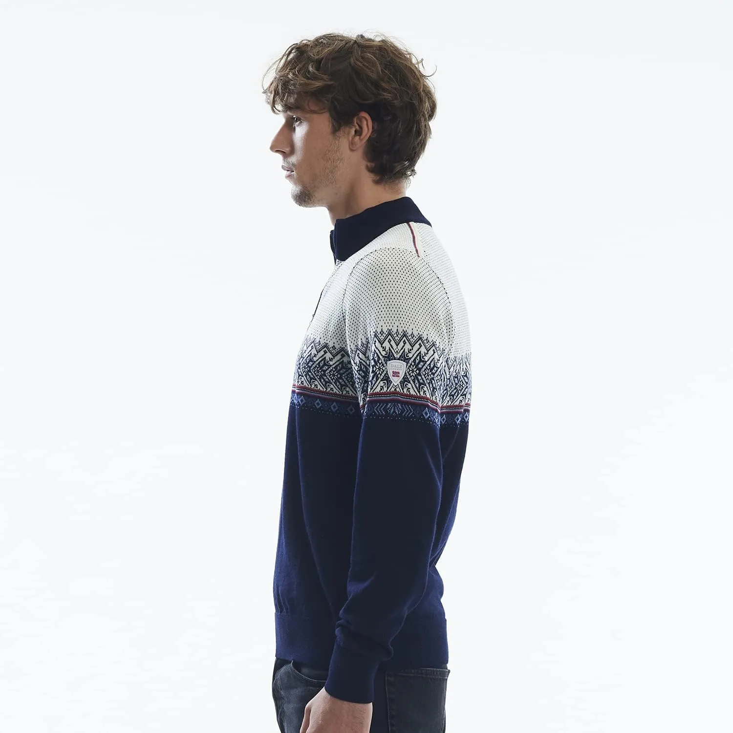 Dale of Norway Hovden Men’s Sweater - 100% Merino Wool Knit Sweater - Men’s Pullover - Ski Sweater - Quarter Zip Pullover Men