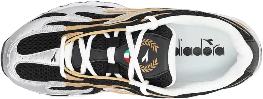 Diadora Mens Mythos Propulsion 280 Lace Up Sneakers Shoes Casual - Black, Gold