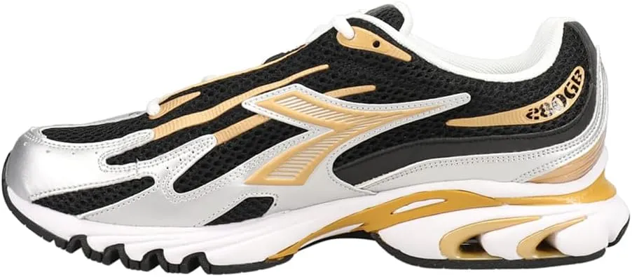 Diadora Mens Mythos Propulsion 280 Lace Up Sneakers Shoes Casual - Black, Gold