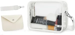 DOB SECHS Clear Crossbody Purse Bag - Clear Messenger Bag for Stadium Concerts & Sporting Events
