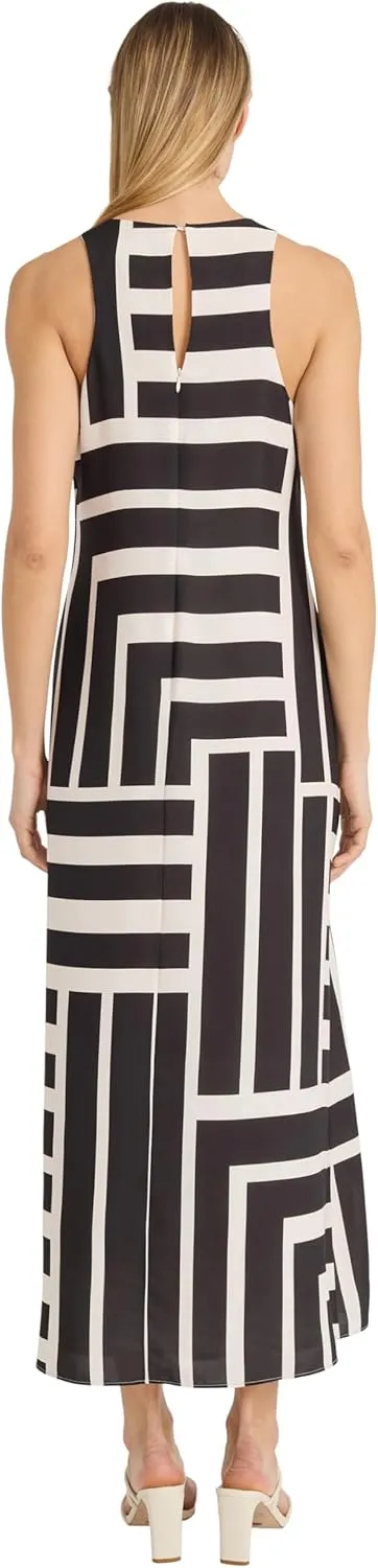 Donna Morgan Women's Sleeveless Halter Cut Maxi Dress Event Occasion Party Date Guest of