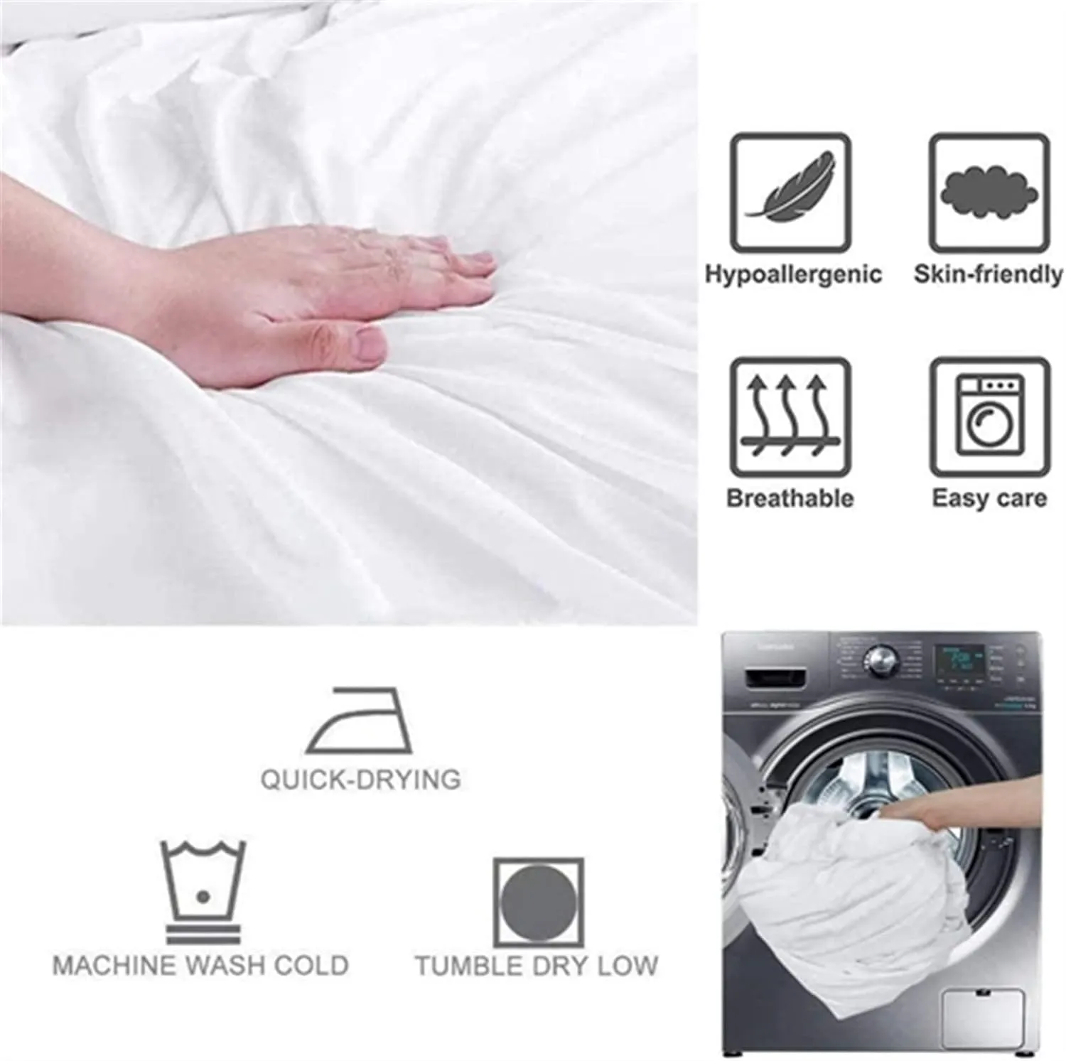 Duvet Cover Set, 4PCS Microfiber Bedding Black Dot Printed Geometric Comforter Cover Set,Washable No Fading for Women and Girls(B,Twin)