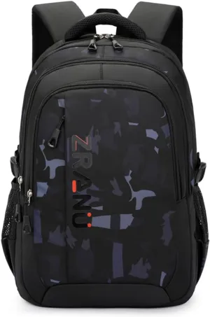 EKUIZAI Black camouflage print Backpack for Boys Middle School Geometric Printed Schoolbag