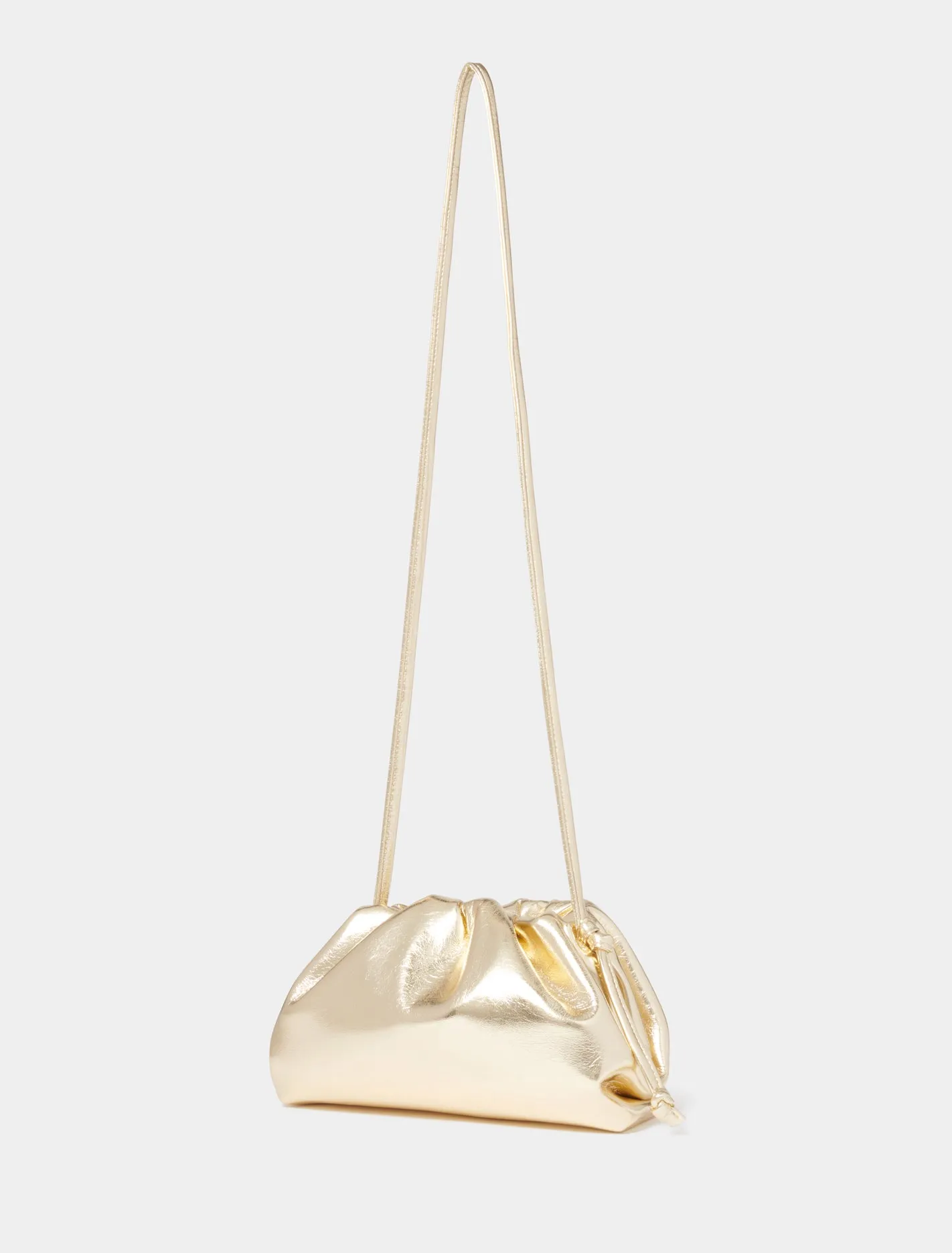 Ellie Metallic Ruched Clutch - Signature
