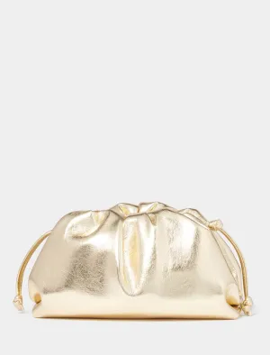 Ellie Metallic Ruched Clutch - Signature
