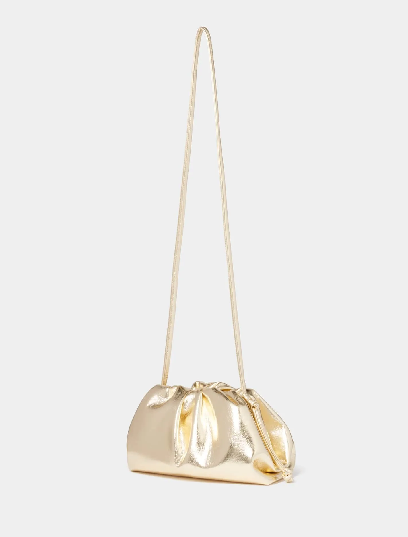 Ellie Metallic Ruched Clutch - Signature