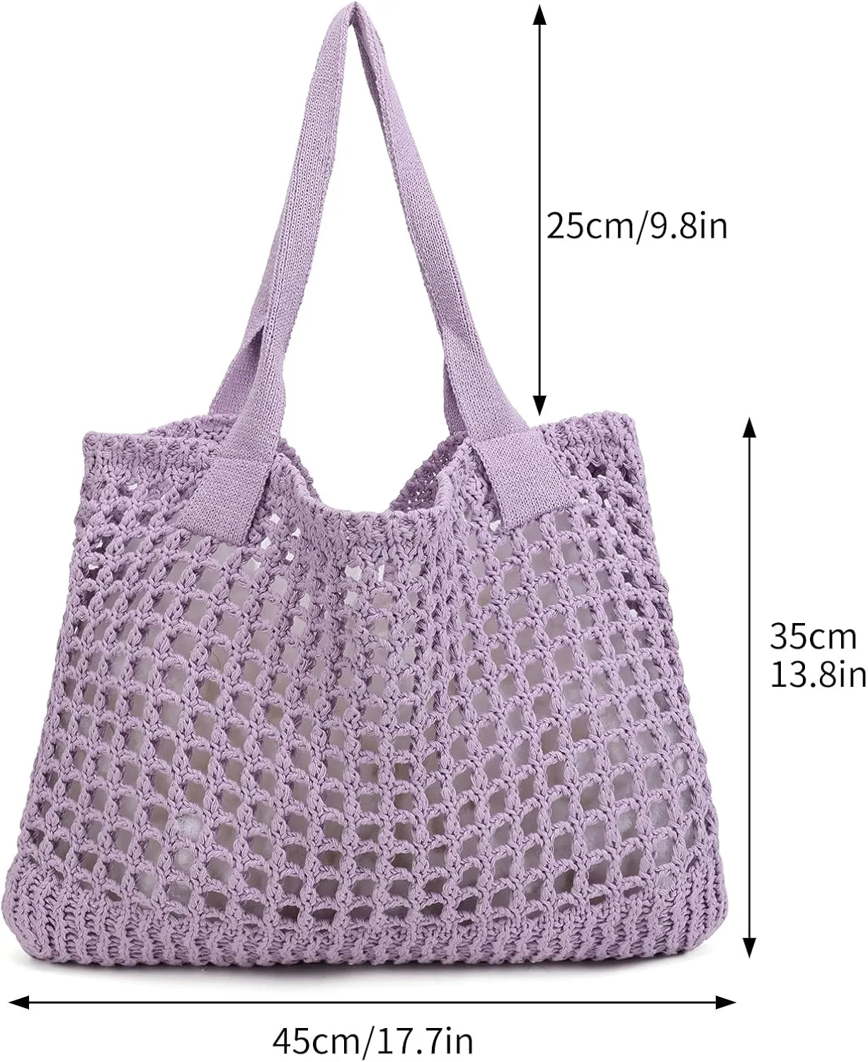 ENBEI Women's Beach Tote Bag, Crochet Knit Hollow Design, Stylish Tote for Beach,Travel and Everyday Use Aesthetic Handbag