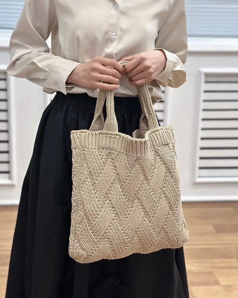 ENBEI Women's tote bags aesthetic Shoulder Handbags Hand crocheted Bags large Shoulder Shopping Bag large satchel cute Bag