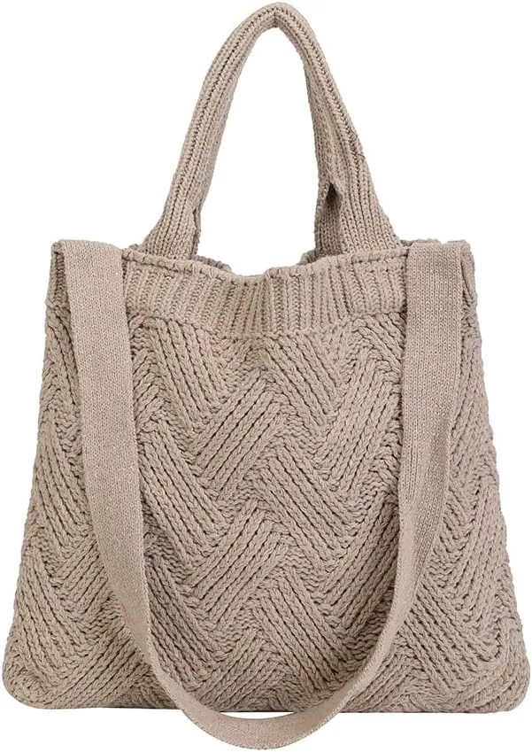 ENBEI Women's tote bags aesthetic Shoulder Handbags Hand crocheted Bags large Shoulder Shopping Bag large satchel cute Bag