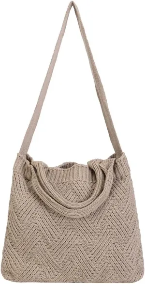 ENBEI Women's tote bags aesthetic Shoulder Handbags Hand crocheted Bags large Shoulder Shopping Bag large satchel cute Bag