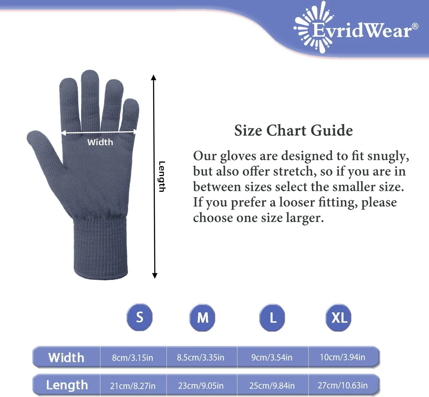 Evridwear Men Women Merino Wool String Knit Liner Warm Gloves 4 Sizes and Colors